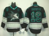 San Jose Sharks #19 Joe Thornton Black Jerseys (C Patch)