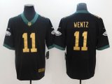 Nike Eagles #11 Carson Wentz black gold fashion Color Rush Limited Jerseys