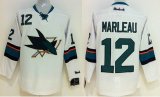 Youth San Jose Sharks 12# Patrick Marleau white hockey jersey