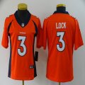 Women Nike Broncos #3 Drew Lock orange Color Rush Limited Jersey