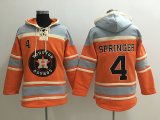 Houston Astros #4 George Springer Orange baseball Hooded Sweatshirt