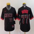 Youth Nike Cincinnati Reds #77 Hinds black majestic baseball jerseys city version 01