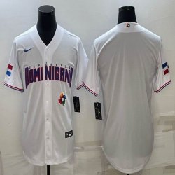 2023 World Cup Dominican Republic\'s white majestic baseball jerseys 06