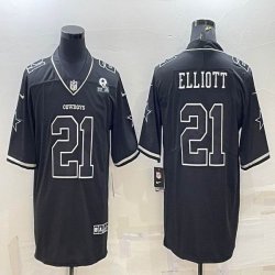 Nike Dallas Cowboys #21 Ezekiel Elliott black Color Rush Limited Jersey-BD