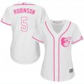 2017 Women Baltimore Orioles 5 Brooks Robinson white majestic mlb jersey