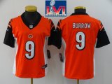 Women Nike Cincinnati Bengals #9 Joe Burrow orange Color Rush Limited Jersey