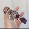 Women High Quality purple Gummy Watch Band with Omega Logo on Buckle 005