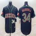 2023 World Cup Mexico #34 Fernando Valenzuela black green majestic baseball jerseys 03