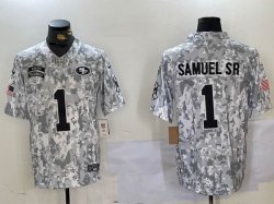 San Francisco 49ers 1# Deebo Samuel Sr Nike Arctic Camo 2024 Salute to Service Limited Jersey