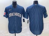 2023 World Cup Mexico blank blue majestic baseball jerseys-BD