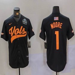 Tennessee Volunteers #1 Christian Moore black NCAA jerseys Joint Name 01