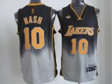 Adidas Los Angeles Lakers 10 Steve Nash Black Grey NBA Jerseys