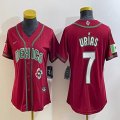 Women 2023 World Cup Mexico #7 Julio Urias red majestic baseball jerseys 10