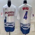 Puerto Rico Baseball #4 Yadier Molina White 2023 World Baseball Classic Replica Player Jersey 06