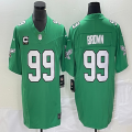 Philadelphia Eagles #99 Jerome Brown Green throwback Color Rush Limited Jersey C patch-BD