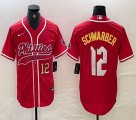 Nike Philadelphia Phillies #12 Schwarber red majestaic baseball jersey Joint name -BD 03