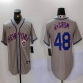 Nike New York Mets Jacob deGrom #48 gray majestic mlb jerseys 01