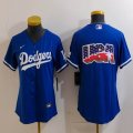 Women Nike Los Angeles Dodgers blue fashion MLB baseball Jersey-Joint name-BD