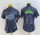 Women Nike Tampa Bay Rays #17 Paredes black majestic baseball jersey city version