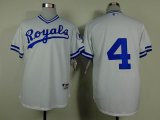 Kansas City Royals Alex Gordon 4# White throwback baseball jersey