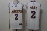 Los Angeles Lakers #2 Lonzo Ball adidas white nba jersey