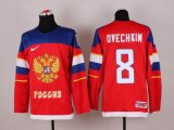 2014 NHL Russia team OVECHKIN 8# red hockey jerseys