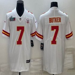 2023 super bowl Nike Kansas City Chiefs #7 Harrison Butker white Color Rush Limited Jersey-BD