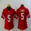 Women Nike San Francisco 49ers #5 Trey Lance red color Rush Limited Jersey-BD