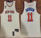 Nike New York Knicks #11 Jalen Brunson white NBA basketball jerseys 6 Patch