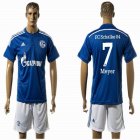 2015-2016 Schalke 04 MEYER #7 blue soccer jersey home