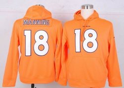 Nike Denver Broncos 18 Peyton Manning Game Orange nfl Hooded Sweatshirt