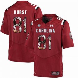 Custom South Carolina #81 Hayden Hurst red fashion college football jersey