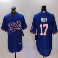 Buffalo Bills 17# Josh Allen blue nike baseball jerseys Joint name-BD 03