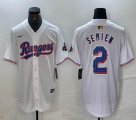 Nike Texas Rangers #2 Marcus Semien white majestic baseball jerseys Champion patch-BD