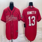 Nike Bulldog #13 Bennettiv red NCAA and baseball jerseys Joint name-BD