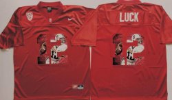 Stanford Cardinals Red #12 Andrew Luck red fashion college football jersey