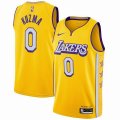 Nike Los Angeles Lakers #0 Kyle Kuzma yellow basketball Jerseys city version