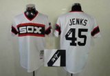 Chicago White Sox 45 JENKS white throwback mlb signature jerseys