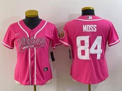 Youth Nike Minnesota Vikings #84 Randy Moss pink NFL football jerseys-BD