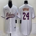 Nike Los Angeless Lakers #24 Kobe Bryant white baseball jerseys Joint name-BD 03