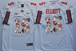 Ohio State Buckeyes Ezekiel Elliott #15 white fashion college football jersey