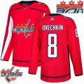 Custom Adidas Washington Capitals #8 Alex Ovechkin red hockey Champion version