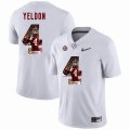 Custom Alabama Crimson Tide #4 T.J. Yeldon white fashion college football jersey