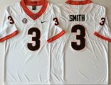 Georgia Bulldogs #3 Smith white College Football Color Rush Limited Jersey