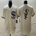 Nike Chicago White Sox blank beige majestic baseball jersey big logo