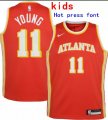 Youth Nike Atlanta Hawks #11 Trae Young red nba basketball Jersey Hot press font