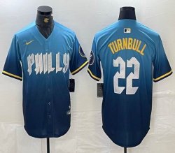 Nike Philadelphia Phillies #22 Turnbull blue majestaic baseball jersey city version