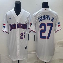 2023 World Cup Dominican Republic\'s #27 Vlad Guerrero Jr. white majestic baseball jerseys 01