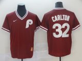 Nike Philadelphia Phillies #32 Steve Carlton red throwback baseball jersey