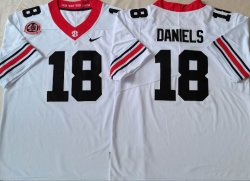 Georgia Bulldogs #18 JT Daniels White Game College Football Jerseys-PNS